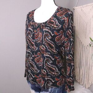 Talbots | Paisley Print Knit Top MP